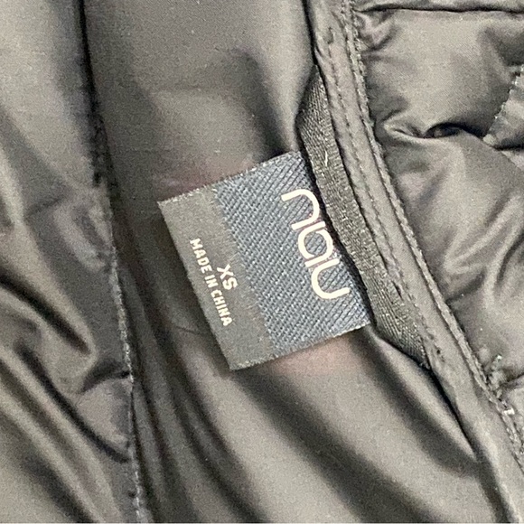 Nau Women's Wool Blend Down Hooded Black Quilted Coat - Picture 5 of 7